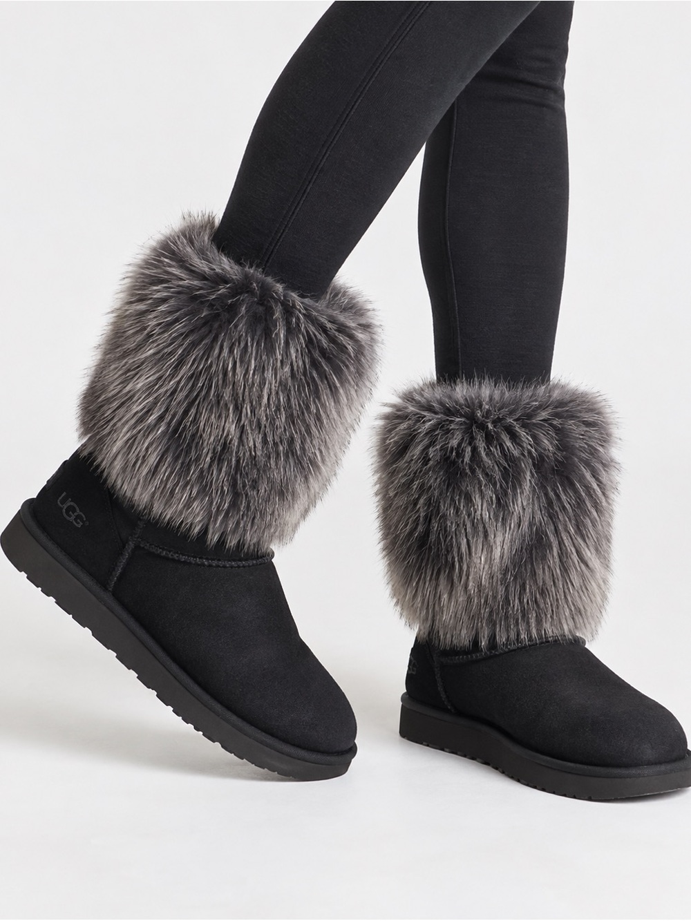 UGG Collection Lora Merino Shearling Cuff Suede Boots- Size 6